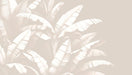 Beige Leaf Wallpaper Mural | White Banana Leaves on a Beige Background - Carving wallpaper
