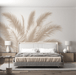 Beige Leaf Wallpaper Palm Leaf Bouquet - Carving wallpaper