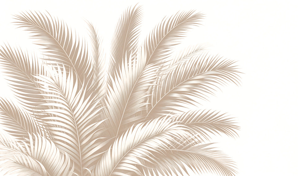 Beige Leaf Wallpaper Palm Leaf Bouquet - Carving wallpaper