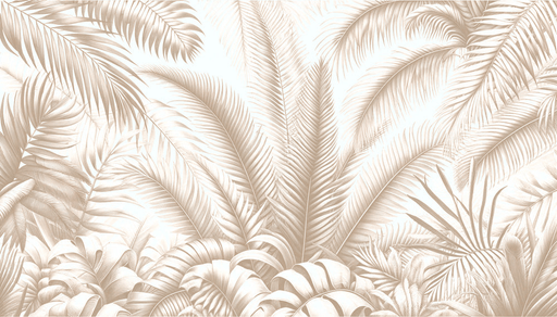 Beige Leaf Wallpaper Palm Leaf Jungle - Carving wallpaper