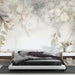 Beige vegetation wallpaper mural | Fallen branches - Carving wallpaper