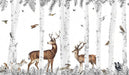 Birch Forest Animal Wallpaper | Living Room and Study Natural Decorative Wall