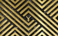 Black and gold lines wallpaper murals | geometric lines deer head, showing luxury atmosphere - Carving wallpaper