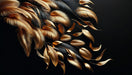 Black and gold wallpaper mural | Fallen leaves - Carving wallpaper