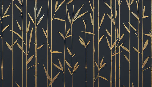 Black and Gold Wallpaper Mural | Fine and Gold Bamboo Pole - Carving wallpaper