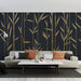 Black and Gold Wallpaper Mural | Fine and Gold Bamboo Pole - Carving wallpaper
