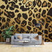 Black and gold wallpaper mural | Leopard pattern - Carving wallpaper