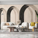 Black and white arch geometric wallpaper mural | Black, white, beige - Carving wallpaper
