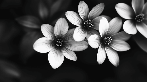 Black and white floral wallpaper mural | Flowers presented in black and white - Carving wallpaper