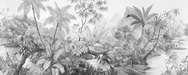 Black and white jungle wallpaper, mountain jungle - Carving wallpaper