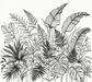 Black and white leaf wallpaper | Artistic composition of various leaf lines - Carving wallpaper