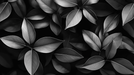 Black and white leaf wallpaper mural | Leaves presented in black and white tones - Carving wallpaper
