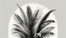 Black and white leaf wallpaper mural | Palm leaves and transparent arches - Carving wallpaper