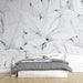 Black and white leaf wallpaper mural | Pencil drawing style - Carving wallpaper