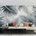 Black and white leaf wallpaper mural | Soft colored forest of leaves - Carving wallpaper
