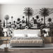 Black and white Middle Eastern style wallpaper mural | Middle Eastern town - Carving wallpaper