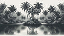 Black & White Palm Tree Wallpaper Mural – Tropical Elegance for Bedroom & Living Room