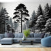 Black and White Tree Wallpaper Mural | Firs, Trees, and Shrubs - Carving wallpaper