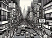 Black and white urban wallpaper murals | Urban architecture - Carving wallpaper