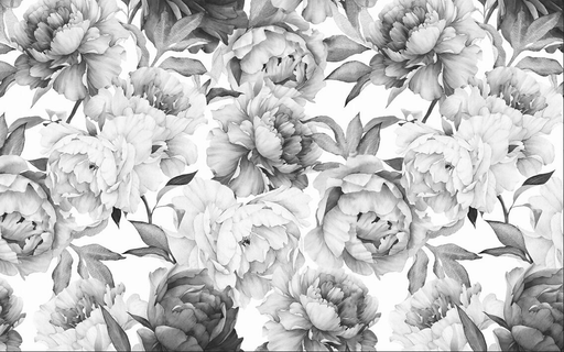 Black and white wallpaper flower - Carving wallpaper