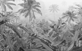 Black and white wallpaper panoramic jungle - Carving wallpaper