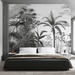 Black and white wallpaper, trees and vegetation - Carving wallpaper
