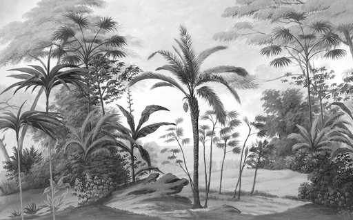 Black and white wallpaper, trees and vegetation - Carving wallpaper