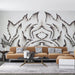 Black and white wing wallpaper mural | Symmetrical wings - Carving wallpaper