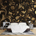 Black Gold European Pattern Wallpaper Mural | Retro Flowers - Carving wallpaper