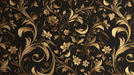 Black Gold European Pattern Wallpaper Mural | Retro Flowers - Carving wallpaper