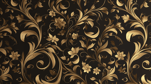 Black Gold European Pattern Wallpaper Mural | Retro Flowers - Carving wallpaper