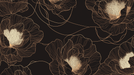 Black gold floral line wallpaper mural | Abstract floral patterns - Carving wallpaper