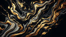 Black Gold Fluid Wallpaper Mural | Modern Abstract - Carving wallpaper