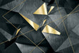 Black Gold Geometric Stereoscopic Wallpaper Mural | Abstract Art - Carving wallpaper
