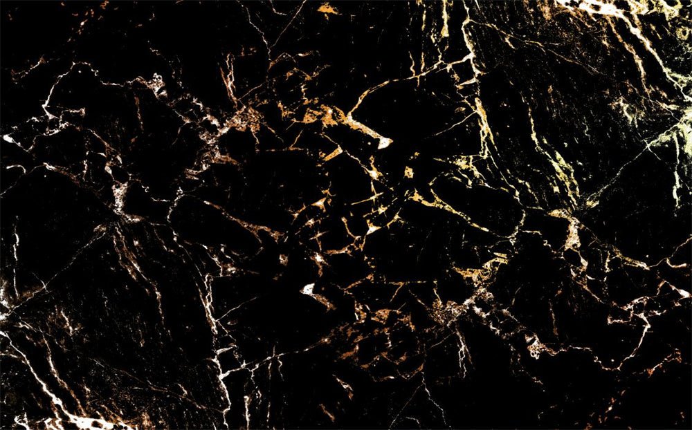 Black gold marble mural | Black background gold patterned wallpaper - Carving wallpaper