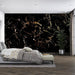 Black gold marble mural | Black background gold patterned wallpaper - Carving wallpaper
