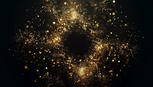 Black gold style wallpaper mural | Gold particles shimmer like stars - Carving wallpaper