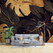 Black Gold Tropical Plant Wallpaper Mural | Leaves - Carving wallpaper
