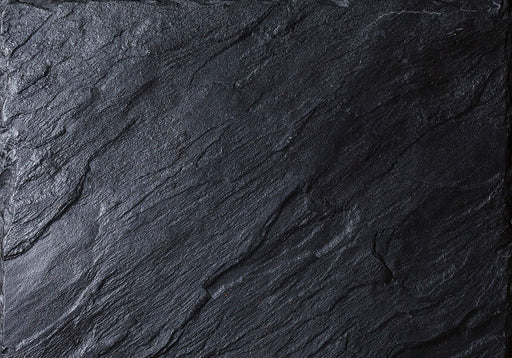 Black Stone Pattern Wallpaper Mural | Texture Space Renovation - capturing natural slate texture with a pure black base and rugged grooves