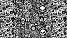 Black & White Graffiti Wallpaper Mural | Urban Street Art Wall for Studio | Trendy Playroom Decor