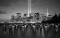 Black and White City Night Wallpaper | Urban Light and Shadow Decorative Wall