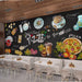 Blackboard style wallpaper mural | Rich and diverse food patterns - Carving wallpaper