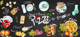 Blackboard style wallpaper mural | Rich and diverse food patterns - Carving wallpaper