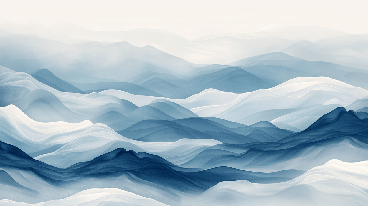 Blue and white gradient wallpaper mural | Wave lines abstract landscape artistic conception - Carving wallpaper