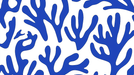 Blue Coral Wallpaper | Abstract Silhouette on White Background - Carving wallpaper