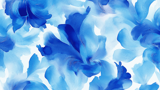 Blue floral watercolor wallpaper mural | Artistic sense - Carving wallpaper