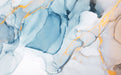 Blue Gold Fluid Art Wallpaper Mural | Cool Tone - Carving wallpaper