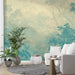 Blue green hazy forest wallpaper mural | lush plants - Carving wallpaper