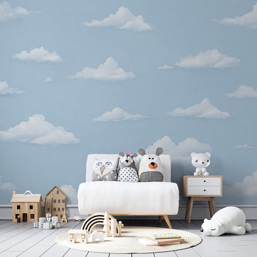 Blue Sky and White Clouds Wallpaper Mural | Childhood Style - Carving wallpaper