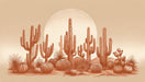 Cactus Wallpaper Mural | Sunset Pottery - Carving wallpaper